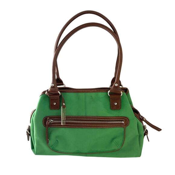 Chaps Kelly Green Nylon Shoulder Bag - Picture 1 of 14
